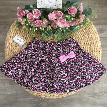 Chân váy hoa thô xuân hè bé gái size 3- 10