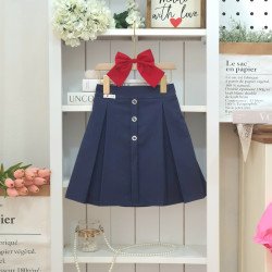 Chân váy dáng dài xếp ly 3 cúc dọc - kèm quần bên trong