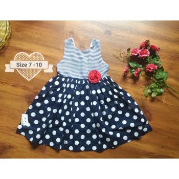 váy maxi thân kẻ chân chấm bi size 7 -10