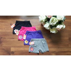Quần đùi cotton co giãn bé gái bông hoa len