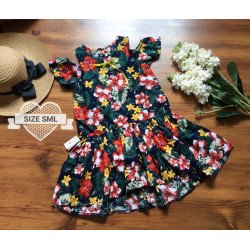 Váy hoa tay trễ vạt lệc size đại S -L Váy hoa tay trễ vạt lệc size đại S -L