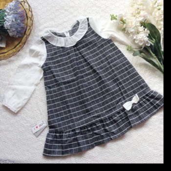 váy thu kẻ tay trắng size 3-7