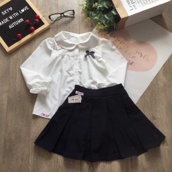 áo sơ mi cổ sen bé gái size 6 -9