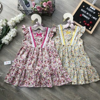 Váy hoa tay tiên đuôi cá size 4-8  - VT50305