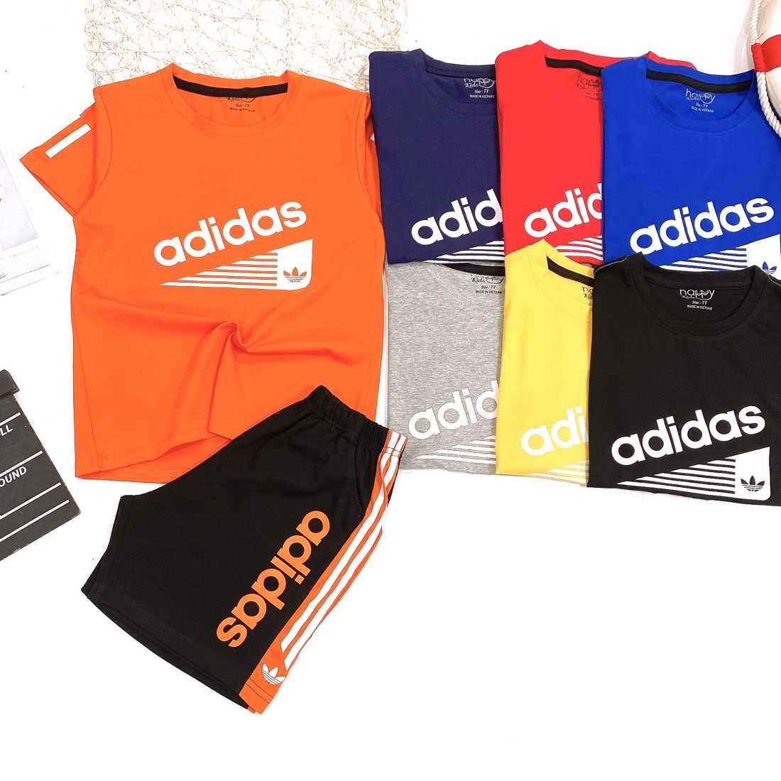 Bộ bé trai cotton in hình adidas-ĐỒ BỘ XUÂN HÈ BÉ TRAI