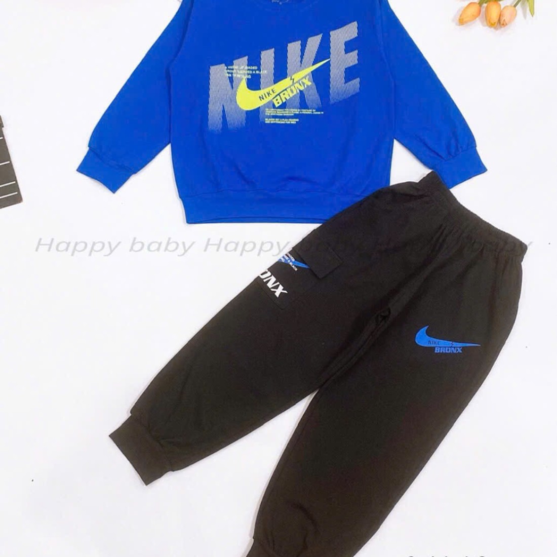 Bộ cotton bé trai dài tay NIKE-BỘ THU ĐÔNG BÉ TRAI